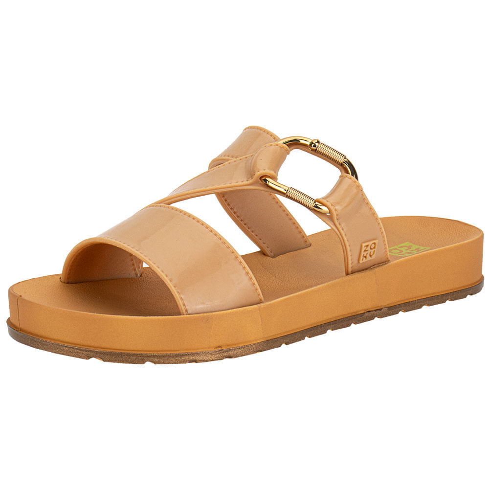Chinelo Feminino Slide Tour Mix Zaxy 19163 CARAMELO | Clovis Calçados