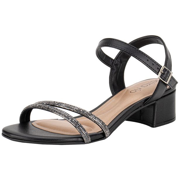 Sandália Feminina Salto Grosso Beira Rio 8345646 PRETO 34