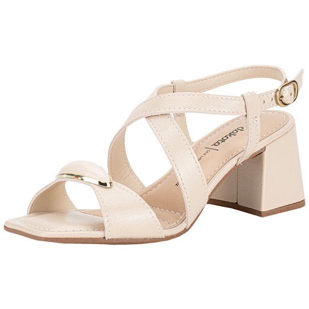 Sandália Feminina Salto Grosso Dakota Y9753 MARFIM 34