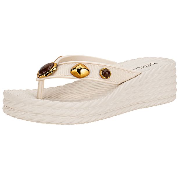 Tamanco Feminino Anabela Beira Rio 8561104 BRANCO/OFF 34