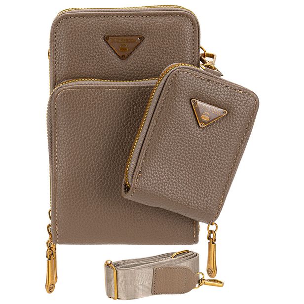 Bolsa Feminina Transversal H.E H2010 TAUPE