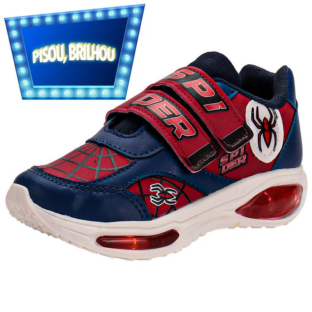 Tênis Infantil Masculino Led Minipé MP2537 AZUL/VERMELHO 02 25