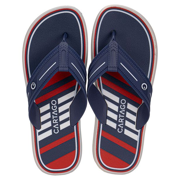 Chinelo Masculino Palermo II Cartago 12572 AZUL/VERMELHO 37/38