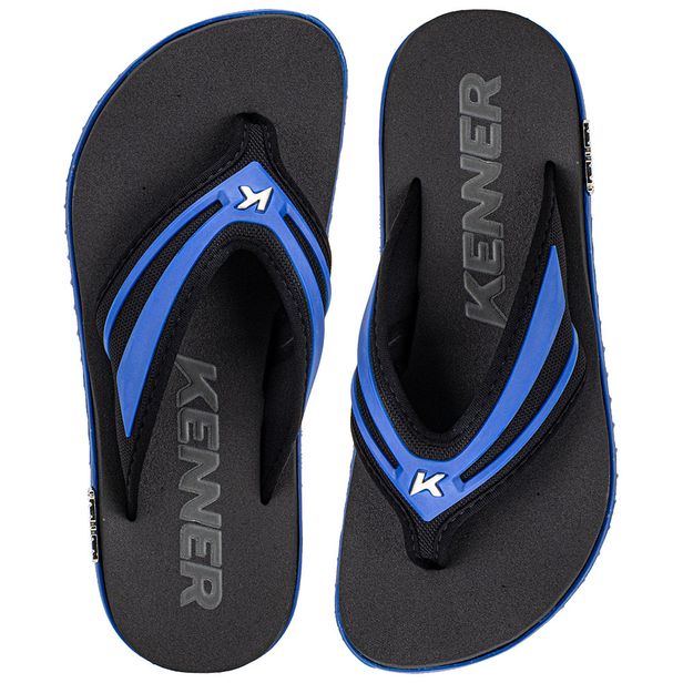 Chinelo Masculino Kivah New Force Kenner DTI PRETO/AZUL 38