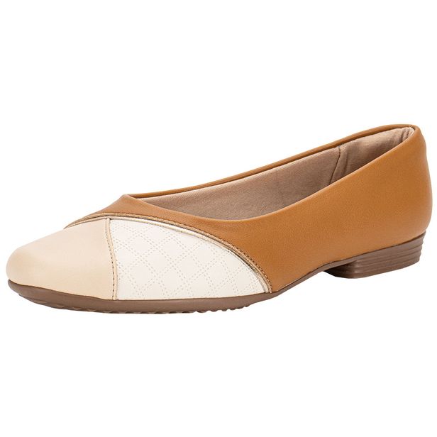 Sapatilha Feminina Flat Piccadilly 250265 MARFIM/CARAMELO 34