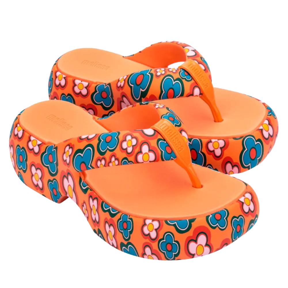 Melloyスフレ Melissa Free Fuzzy Printed Platform 35995 LARANJA | Clovis Calçados