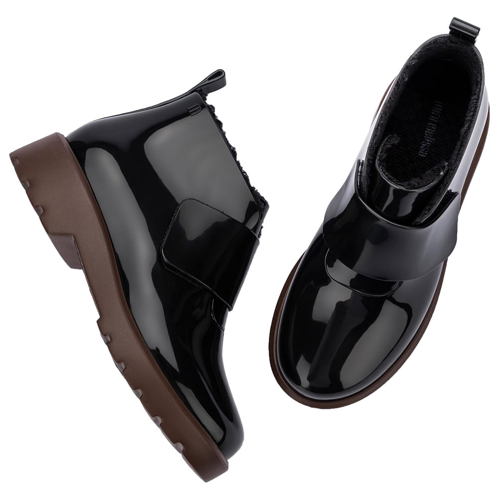 メニーミニー Mini Melissa Chelsea Boot Infantil 32835 PRETO/CAFÉ | Clovis Calçados