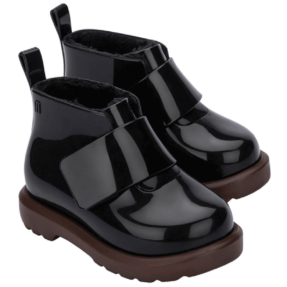 メニーミニー Mini Melissa Chelsea Boot Baby 32833 PRETO/CAFÉ | Clovis Calçados