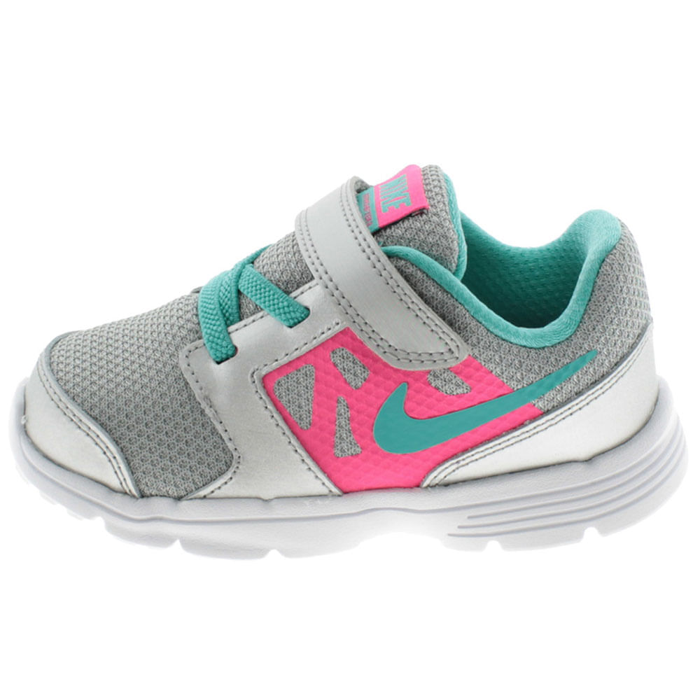 Tenis Infantil Feminino Downshifter 6 Cinza Rosa Nike Clovis 685164 cloviscalcados