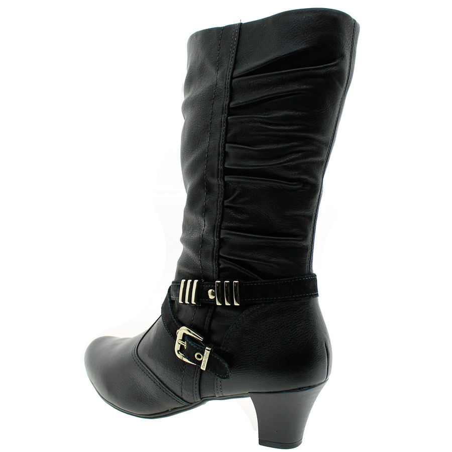 Bota Feminina Cano Médio Preta ComfortFlex Promoção 1ª Troca