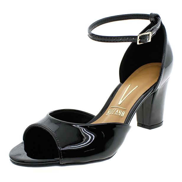 Sandália Feminina Salto Médio Vizzano - 6262206 VERNIZ/PRETO 34