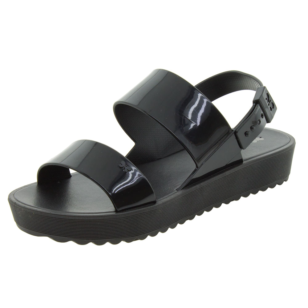 Sandália Feminina Flatform Clubber Preta Zaxy - 17222 | Clovis
