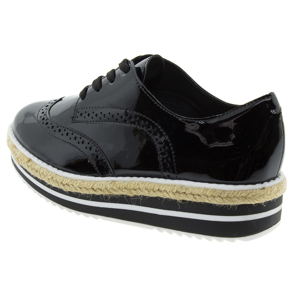 Tênis Feminino Sola Alta Verniz/Preto Vizzano 1241101