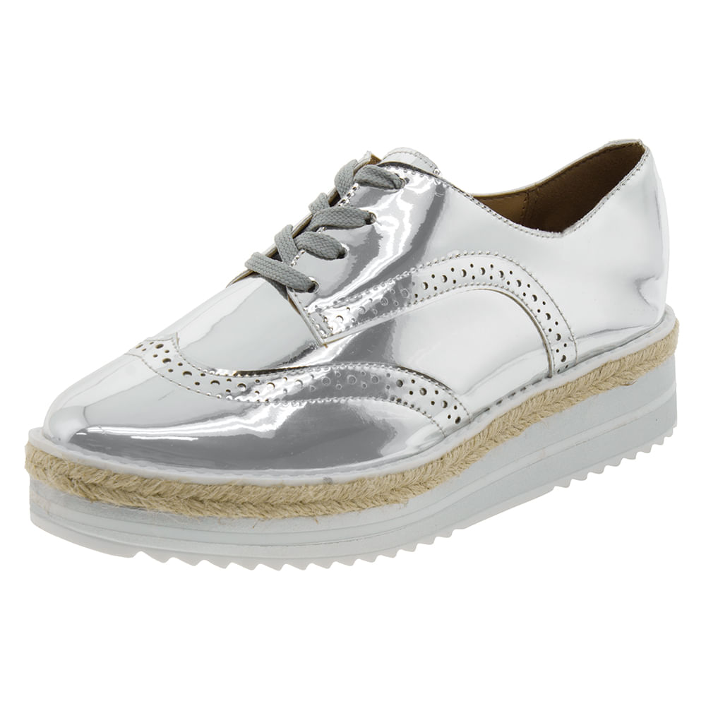 Tênis Branco Tenis Vizzano Prateado Tênis Feminino Sola Alta Prata