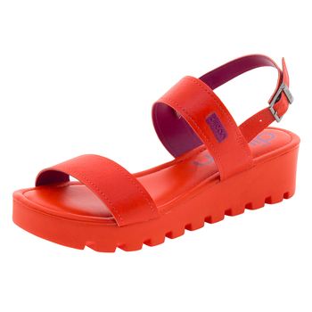 sandalia flatform vermelha