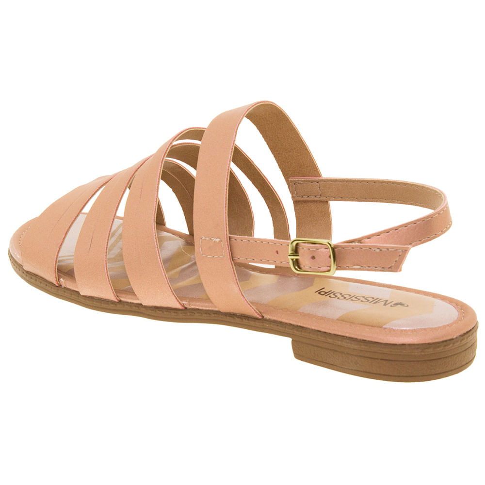 Sandália Feminina Rasteira Rose Mississipi X7112 cloviscalcados