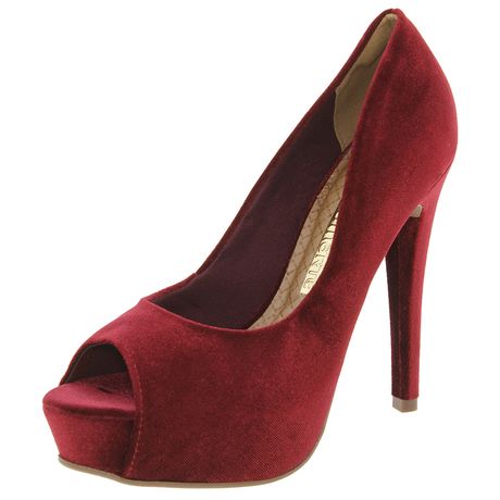 Sapato Feminino Peep Toe Vermelho Sublime Shoes - Sublime Shoes
