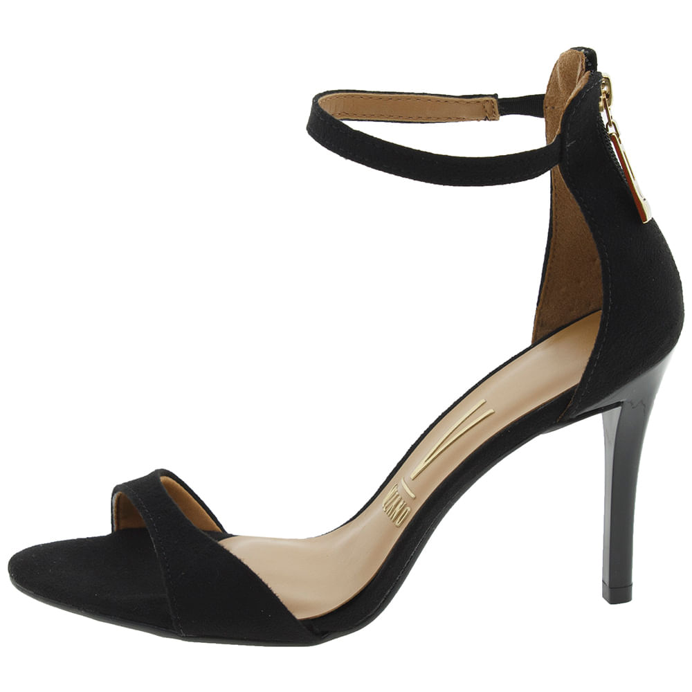 Sandália Feminina Salto Alto Preto/Camurça Vizzano 6372100