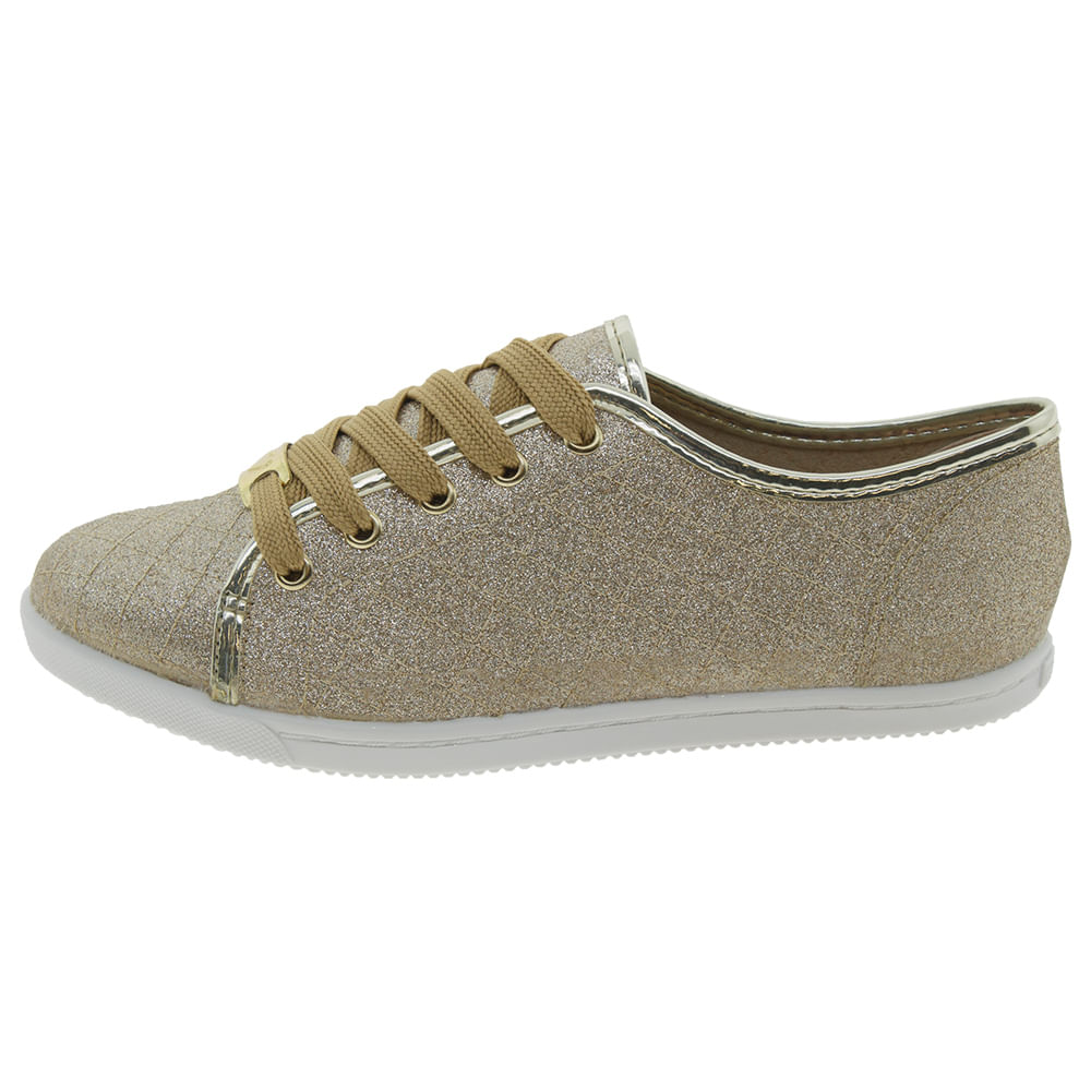 Moleca Tenis Molekinha Glitter Dourado Tênis Infantil Molekinha
