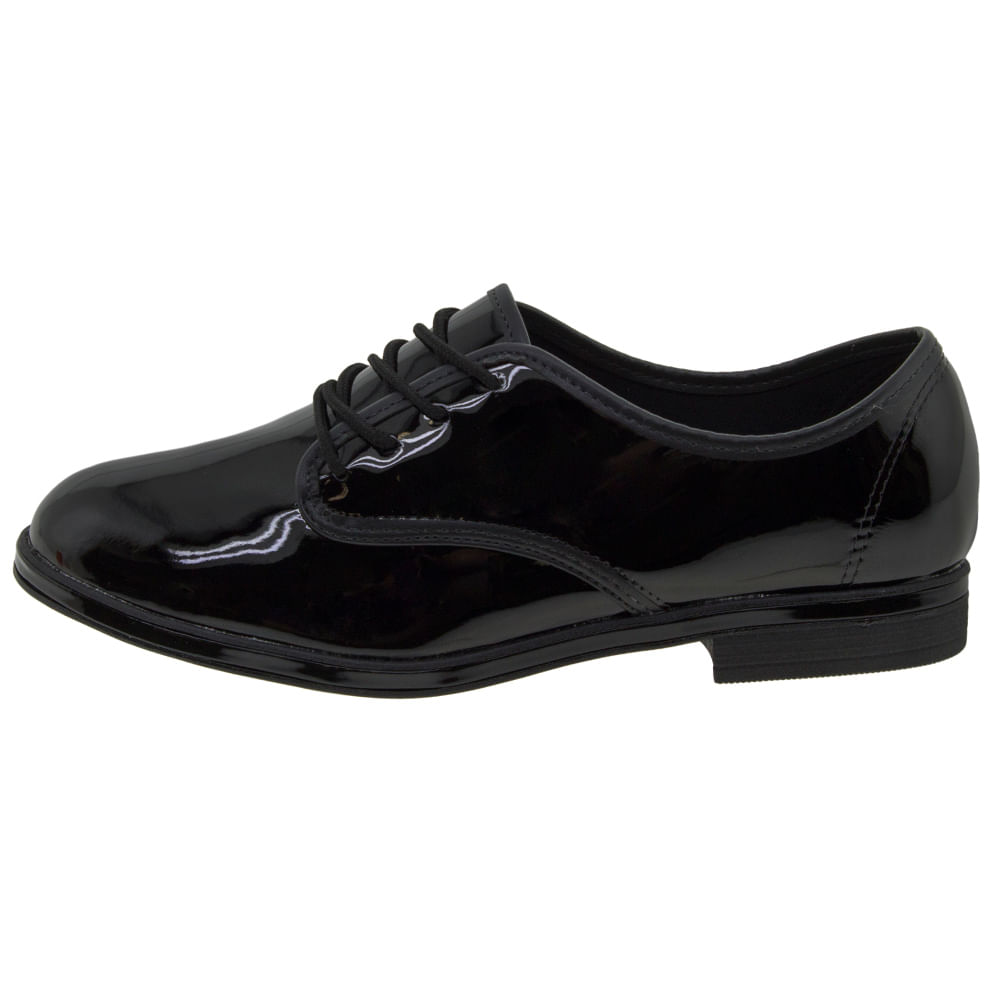 Sapato Feminino Oxford Verniz/Preto Beira Rio 4207102