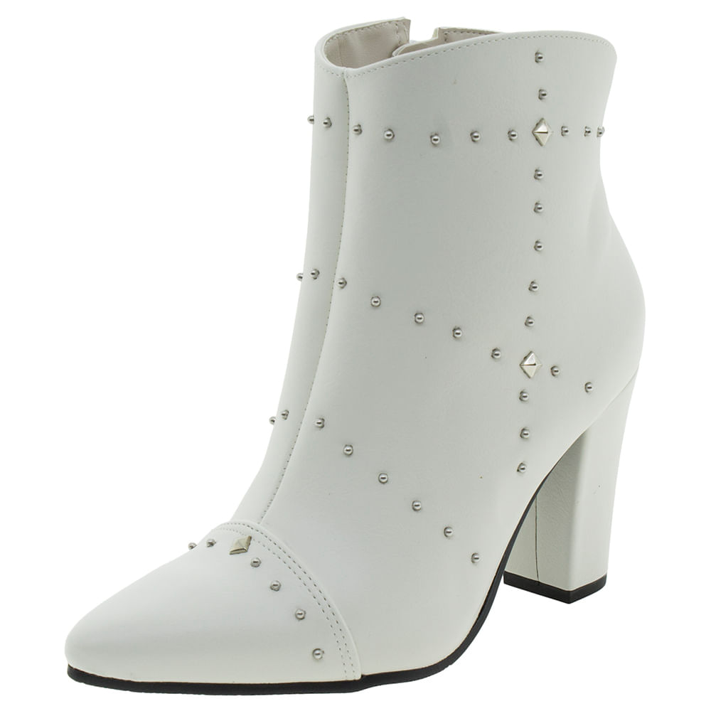 Bota Feminina Cano Baixo Branco/Off Via Marte 18151 cloviscalcados