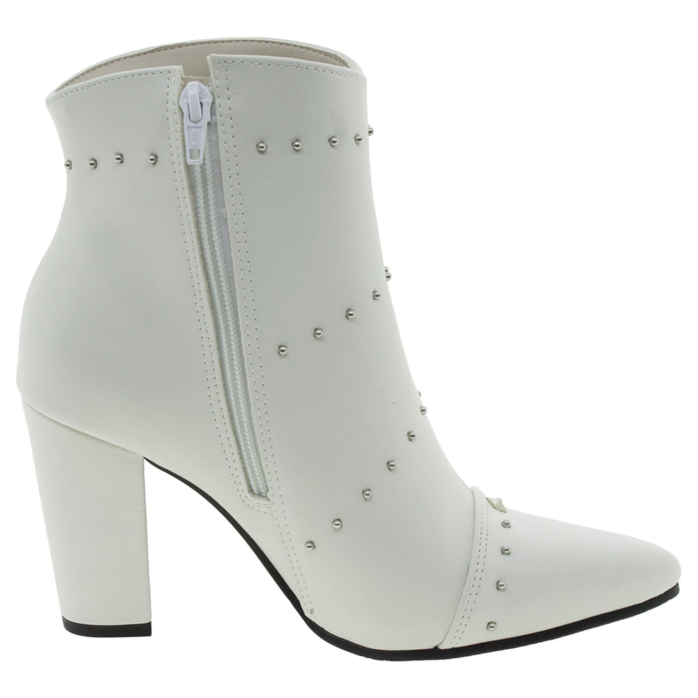 Bota Feminina Cano Baixo Branco/Off Via Marte 18151 cloviscalcados