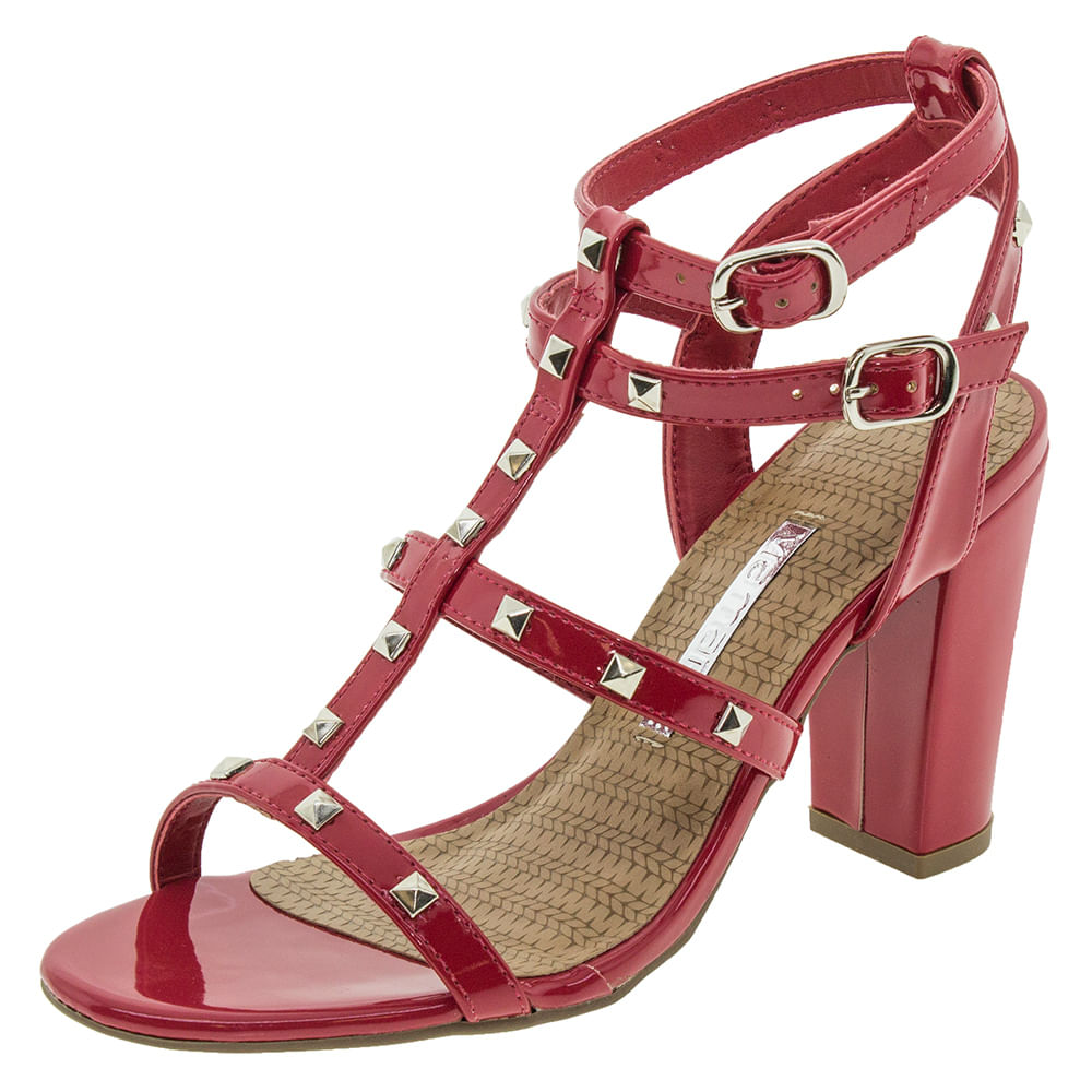 Tiras Anabela Anabela Vermelha Via Marte Sandália Salto Sandalia