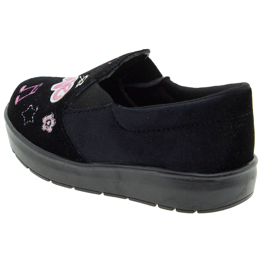 Tênis Infantil Feminino Preto Bella Ninna 80006 Cloviscalcados 