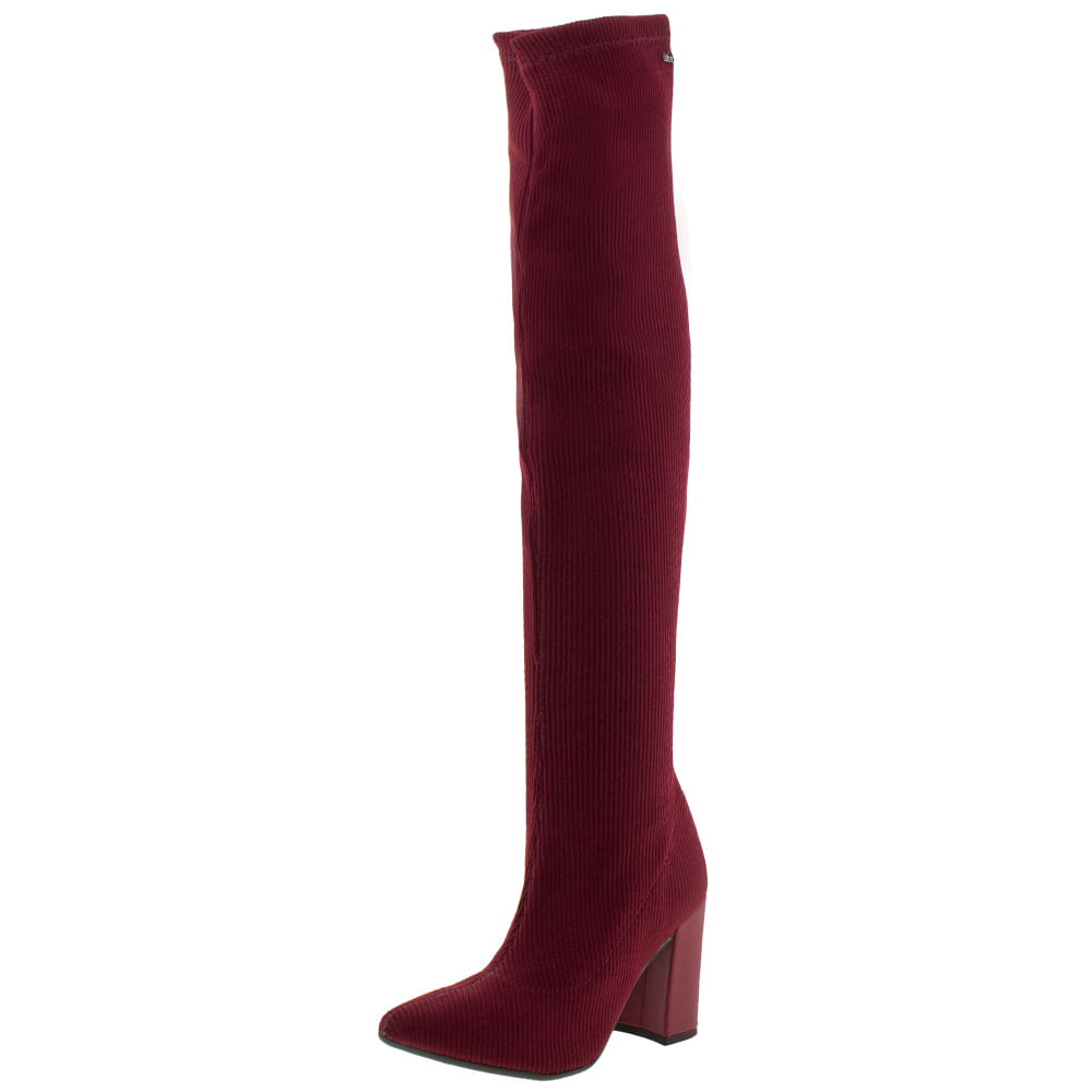 Bota Feminina Over Knee Bordô Dakota B9652 cloviscalcados