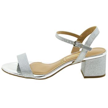 sandalia prata vizzano salto baixo