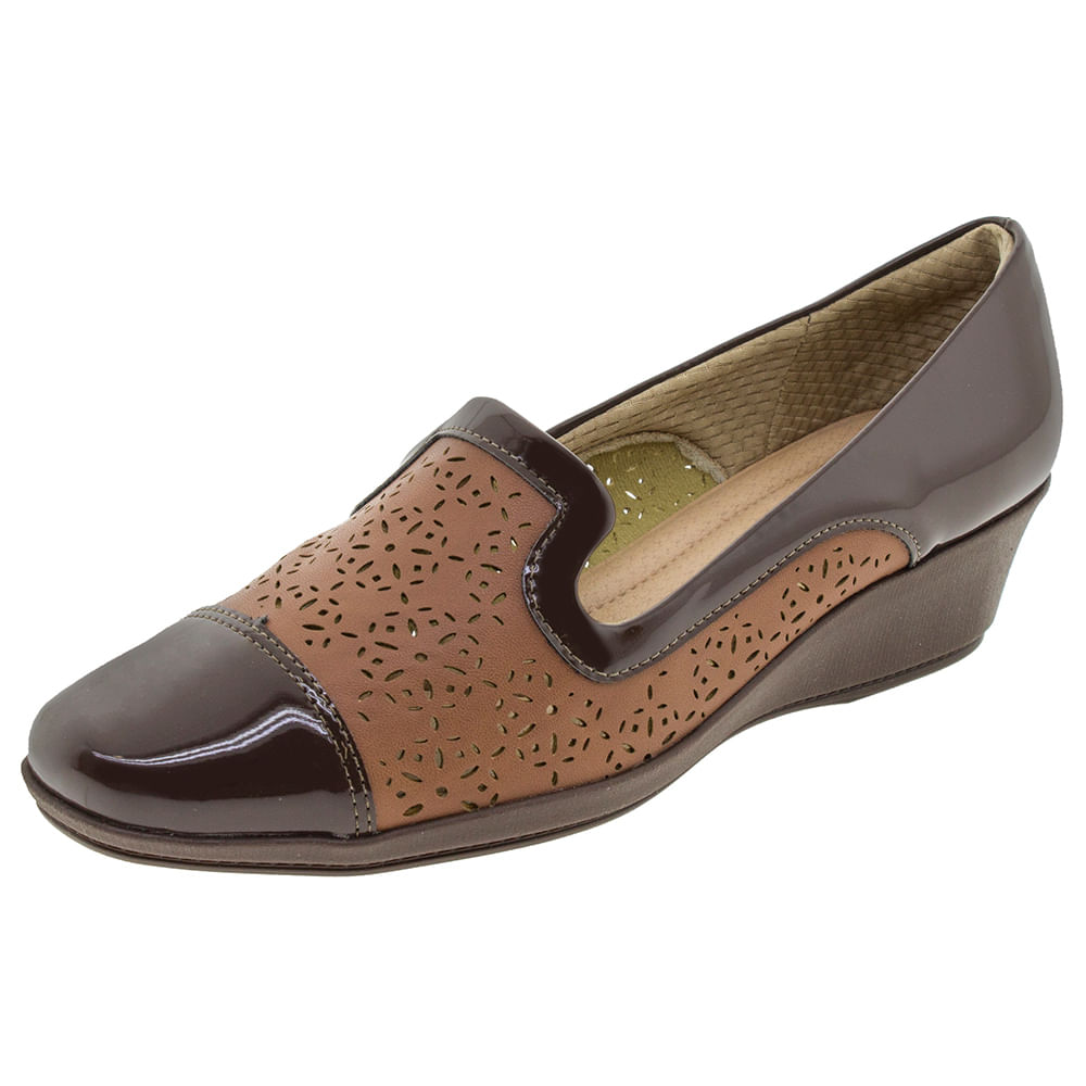 Sapato Feminino Anabela Café Piccadilly 144018 cloviscalcados