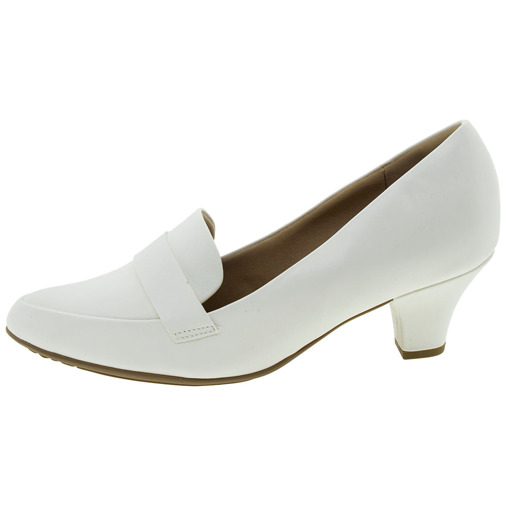 Sapato Feminino Salto Baixo Branco Piccadilly 703015