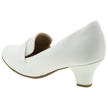 Sapato Feminino Salto Baixo Branco Piccadilly - 703015 - cloviscalcados