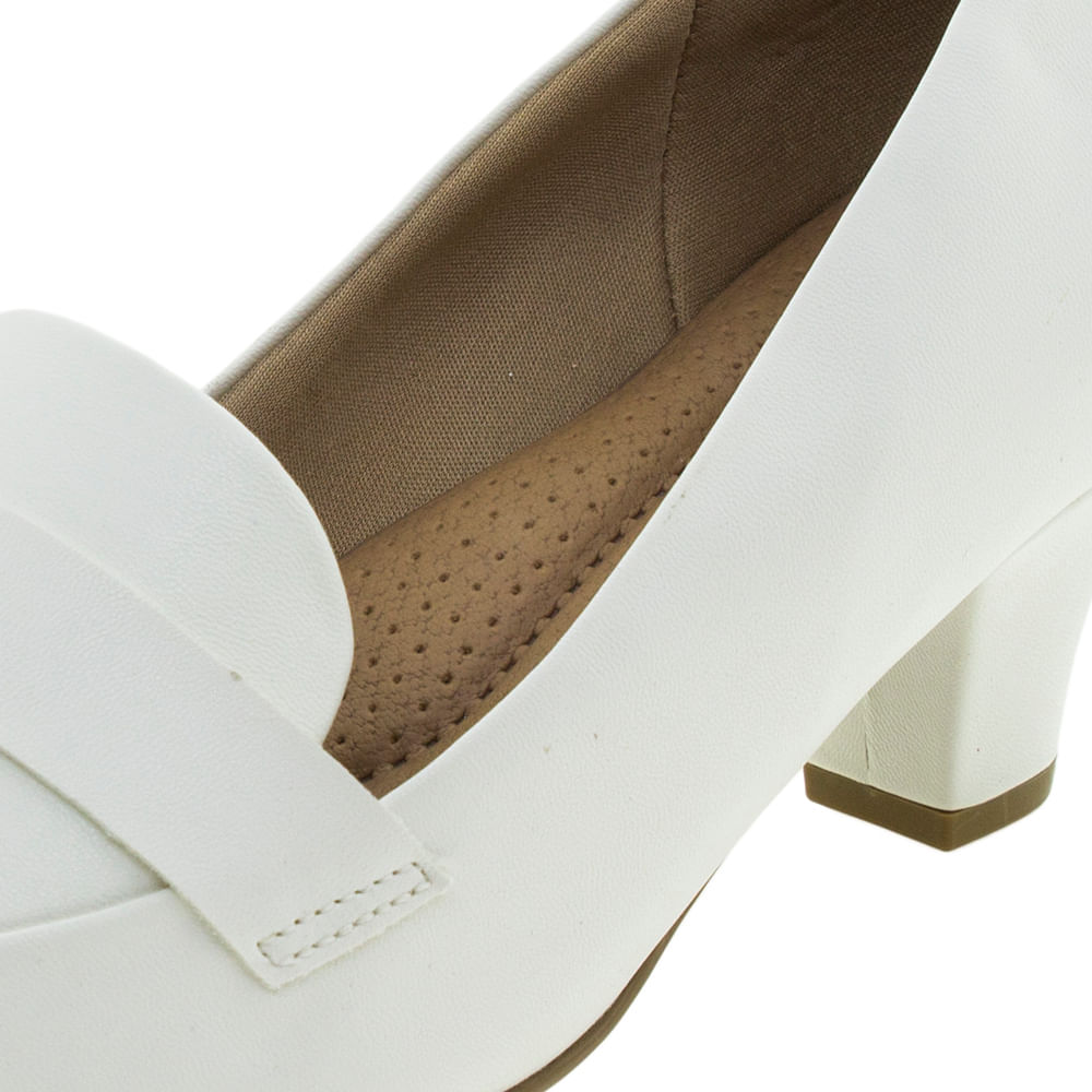 Confort Hotsell Sapato Branco Maxi Confort Salto Grosso Sandalia