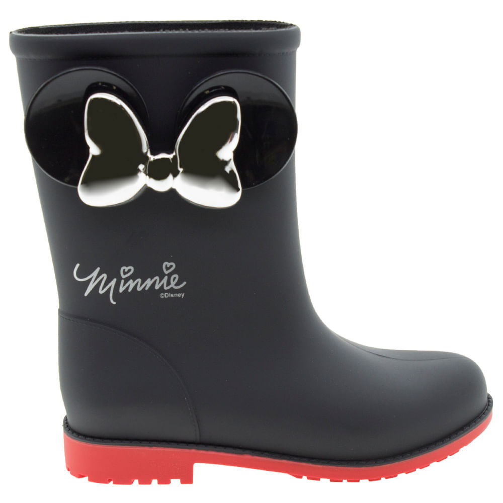 Bota Infantil Feminina Minnie Fashion Preta Grendene Kids 21753