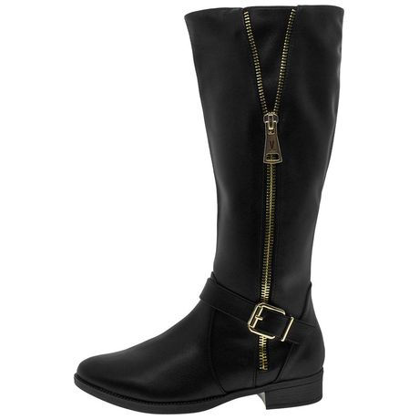 bota feminina cano alto over knee preta vizzano