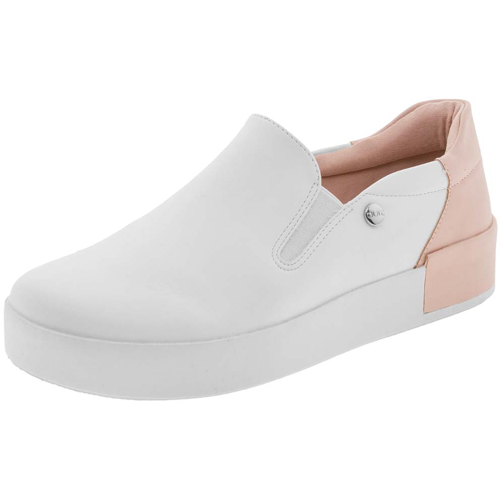 Tênis Feminino Casual Branco/Rosa Quiz 6840904 cloviscalcados
