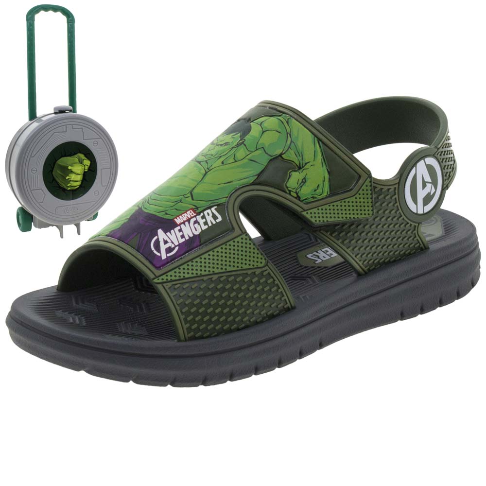 Sandália Infantil Masculina Avengers Verde Grendene Kids 21902