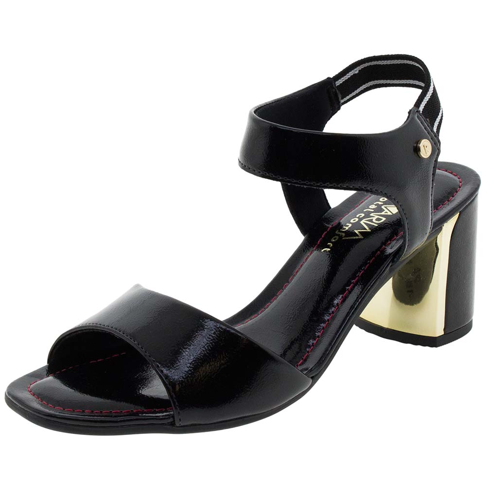 Sandalia Ramarim Preta Salto Grosso Sandália Salto Grosso Sandalia