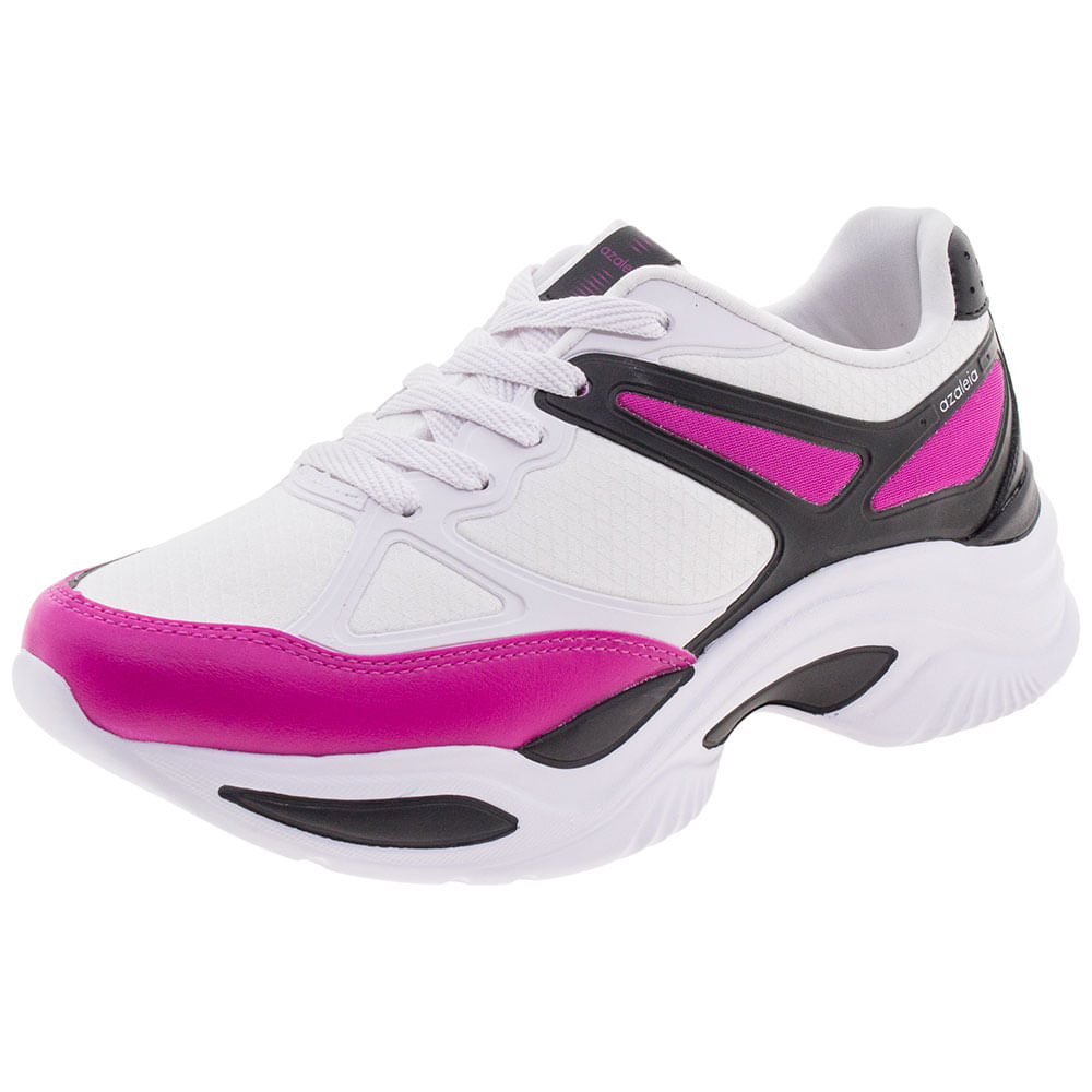 Tênis Feminino Chunky Trainer Azaleia 885/523 BRANCO/ROSA 34