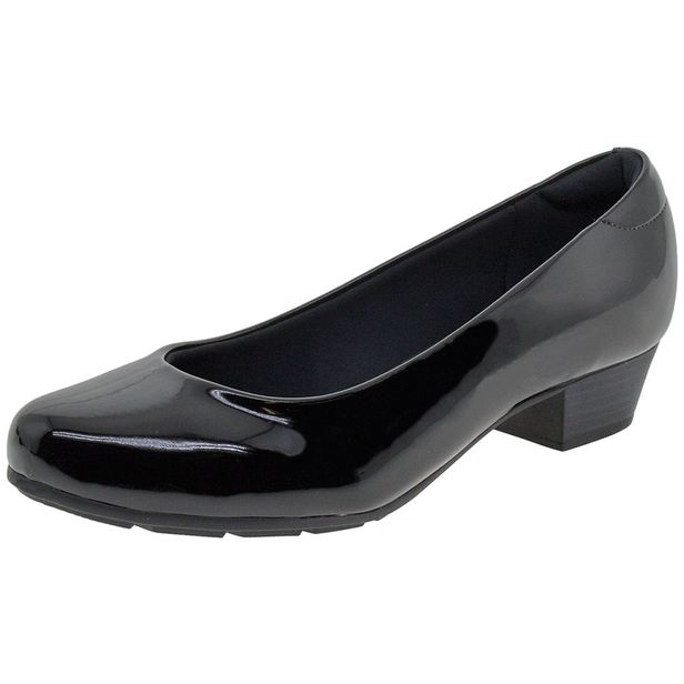 Sapato Feminino Salto Baixo Modare - 7032400 VERNIZ/PRETO 35