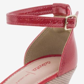 sandalia anabela vermelha vizzano