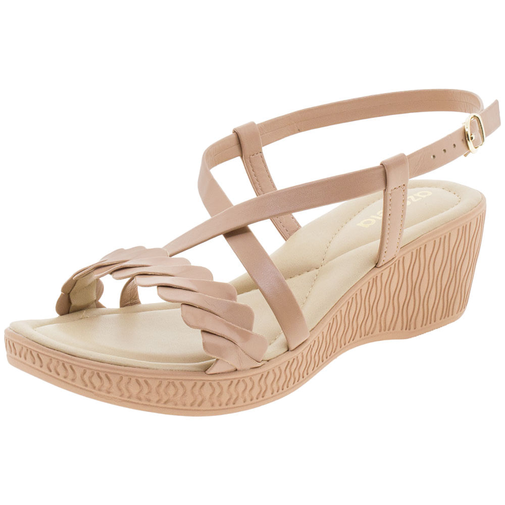 Sandália Feminina Anabela Azaleia 494129 BEGE 34