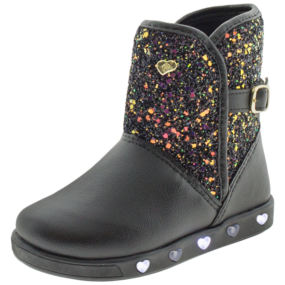 Bota Infantil Feminina Pampili 165061 Preto cloviscalcados