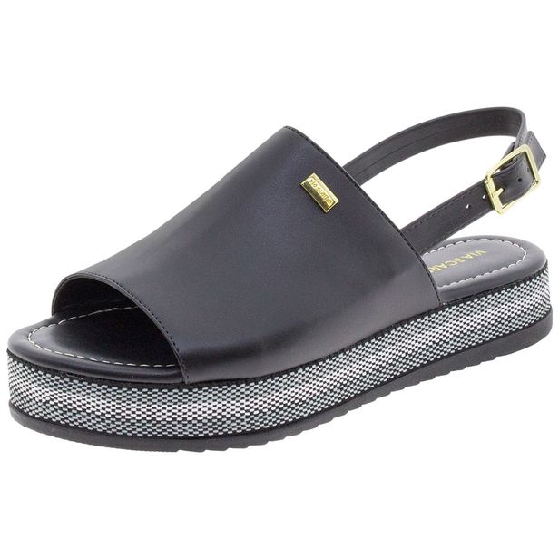Sand lia Feminina Flatform Preta Via Scarpa 121811379