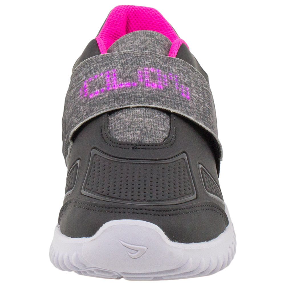 Tênis Infantil Letra Led Ortopé 22590003 Preto/rosa cloviscalcados