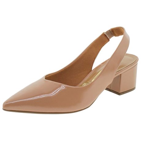 scarpin bege salto medio