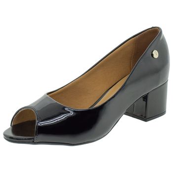 peep toe vizzano salto grosso preto