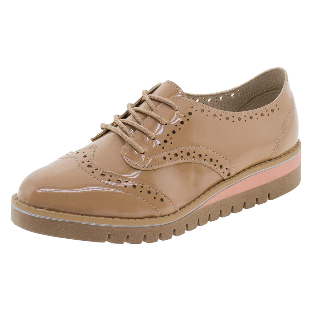 Sapato Oxford Feminino Sapato Beira Rio Verniz Rosa Sapato