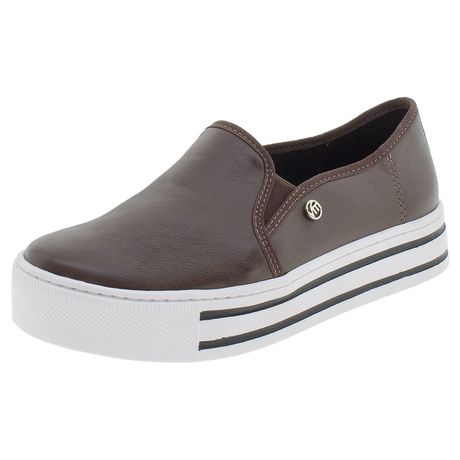 tênis slip on feminino via marte sola alta flatform